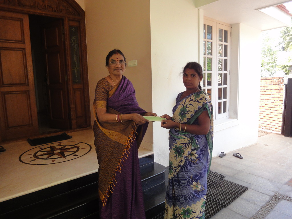 Mother of trustee, on behalf of Sriram Charitable Trust, provided educational aid to Selvi’s (a housemaid) children’s school annual fees.