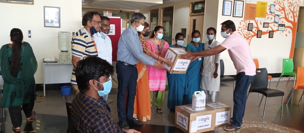 The Trustees donated 3,000 masks and 25 liter sanitizer to the Urban Health Centre, Pondicherry.