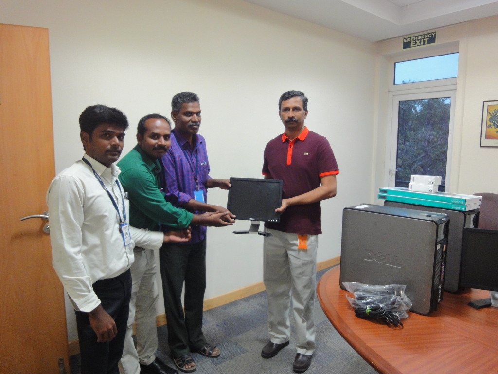 1.	Four computers, four keyboards, four mouses, and four CPUs from Integra were donated to USS Trust, Pillapakkam, Cheiyur taluk, Kanchipuram District, Tamil Nadu, in order to help poor village students having computer knowledge