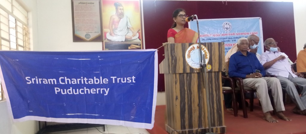 The Managing Trustee gave a motivational speech at the Senior Citizen Association meeting at Pondicherry
